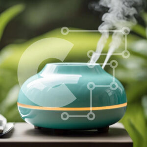 Intra Συλλεκτικό Ξύλινο Παζλ Plywood  4mm - Teal Aromatherapy Diffuser σε τραπέζι εξωτερικού χώρου Σε Ξύλινο Κουτί - Διαστάσεις Puzzle: 10x10 cm – 25 κομμάτια