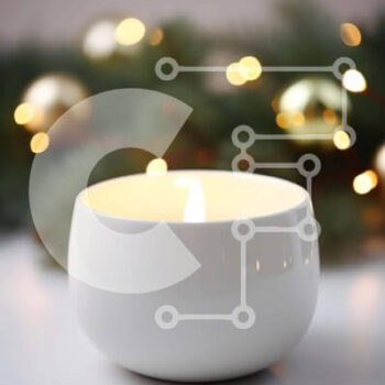 Intra Συλλεκτικό Ξύλινο Παζλ Plywood  4mm - Αναμμένο λευκό κερί σε χρυσά κλαδιά χριστουγεννιάτικων δέντρων Σε Ξύλινο Κουτί - Διαστάσεις: 10x10 cm – 25 κομμάτια - Image 1