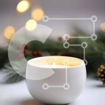 Intra Συλλεκτικό Ξύλινο Παζλ Plywood  4mm - Αναμμένο λευκό κερί με κουκουνάρια και κλαδιά έλατου Σε Ξύλινο Κουτί - Διαστάσεις: 10x10 cm – 25 κομμάτια - Image 1