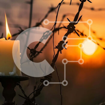 Intra Συλλεκτικό Ξύλινο Παζλ Plywood  4mm - Κερί σε συρματοπλέγματα με ηλιοβασίλεμα Σε Ξύλινο Κουτί - Διαστάσεις Puzzle: 10x10 cm – 25 κομμάτια - Image 1