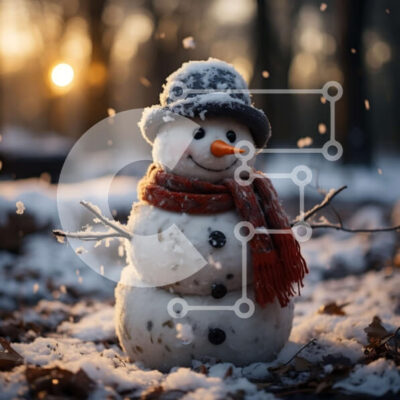 Intra Συλλεκτικό Ξύλινο Παζλ Plywood 4mm - Αξιολάτρευτος χιονάνθρωπος σε μια χειμερινή χώρα των θαυμάτων Σε Ξύλινο Κουτί - Διαστάσεις Puzzle: 10x10 cm – 25 κομμάτια - Image 1