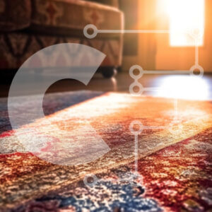 Intra Συλλεκτικό Ξύλινο Παζλ Plywood  4mm - Ζωντανό και άνετο σαλόνι με πολύχρωμο χαλί Σε Ξύλινο Κουτί - Διαστάσεις Puzzle: 10x10 cm – 25 κομμάτια