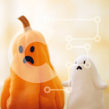 Intra Συλλεκτικό Ξύλινο Παζλ Plywood  4mm - Ειδώλια κολοκύθας και φαντάσματα Σε Ξύλινο Κουτί - Διαστάσεις Puzzle: 10x10 cm – 25 κομμάτια - Image 1