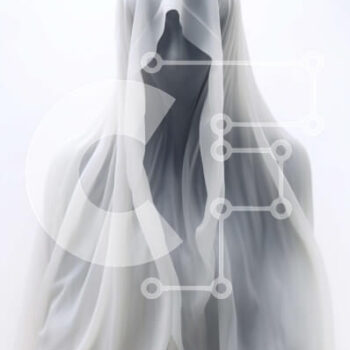 Intra Συλλεκτικό Ξύλινο Παζλ Plywood  4mm - Ghostly Figure σε λευκό Σε Ξύλινο Κουτί - Διαστάσεις Puzzle: 10x10 cm – 25 κομμάτια - Image 1