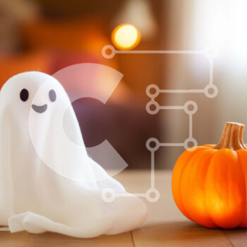 Intra Συλλεκτικό Ξύλινο Παζλ Plywood  4mm - Διακοσμήσεις αποκριών με φάντασμα και κολοκύθα Σε Ξύλινο Κουτί - Διαστάσεις Puzzle: 10x10 cm – 25 κομμάτια - Image 1