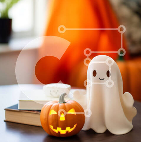 Intra Συλλεκτικό Ξύλινο Παζλ Plywood  4mm - Διακοσμήσεις αποκριών σε ξύλινο τραπέζι Σε Ξύλινο Κουτί - Διαστάσεις Puzzle: 10x10 cm – 25 κομμάτια - Image 1