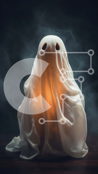 Intra Συλλεκτικό Ξύλινο Παζλ Plywood  4mm - Κερί σε σχήμα φαντάσματος στο τραπέζι με καπνό Σε Ξύλινο Κουτί - Διαστάσεις Puzzle: 10x10 cm – 25 κομμάτια