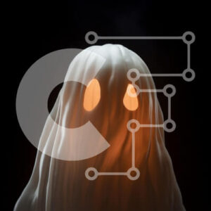 Intra Συλλεκτικό Ξύλινο Παζλ Plywood  4mm - Απόκοσμο φάντασμα με λαμπερά μάτια και ανοιχτό στόμα Σε Ξύλινο Κουτί - Διαστάσεις Puzzle: 10x10 cm – 25 κομμάτια