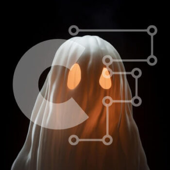 Intra Συλλεκτικό Ξύλινο Παζλ Plywood  4mm - Απόκοσμο φάντασμα με λαμπερά μάτια και ανοιχτό στόμα Σε Ξύλινο Κουτί - Διαστάσεις Puzzle: 10x10 cm – 25 κομμάτια - Image 1