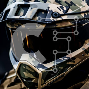 Intra Συλλεκτικό Ξύλινο Παζλ Plywood  4mm - Καμουφλαρισμένο κράνος και γυαλιά για στρατιωτικούς ή επιβολής του νόμου Σε Ξύλινο Κουτί - Διαστάσεις Puzzle: 10x10 cm – 25 κομμάτια - Image 1