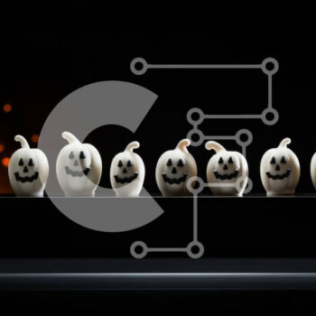 Intra Συλλεκτικό Ξύλινο Παζλ Plywood  4mm - Σειρά από λευκές πλαστικές κολοκύθες για το Halloween Σε Ξύλινο Κουτί - Διαστάσεις Puzzle: 10x10 cm – 25 κομμάτια - Image 1