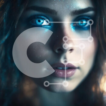 Intra Συλλεκτικό Ξύλινο Παζλ Plywood  4mm - Όμορφη γυναίκα με μπλε μάτια και μακιγιάζ Σε Ξύλινο Κουτί - Διαστάσεις Puzzle: 10x10 cm – 25 κομμάτια - Image 1