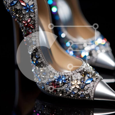 Intra Συλλεκτικό Ξύλινο Παζλ Plywood  4mm - Κομψά ψηλοτάκουνα παπούτσια με κοσμήματα Σε Ξύλινο Κουτί - Διαστάσεις: 10x10 cm – 25 κομμάτια - Image 1