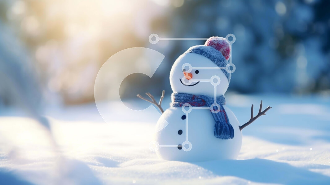 Intra Συλλεκτικό Ξύλινο Παζλ Plywood  4mm - Χιονάνθρωπος στο χιόνι κατά τη χειμερινή περίοδο Σε Ξύλινο Κουτί - Διαστάσεις Puzzle: 10x10 cm – 25 κομμάτια