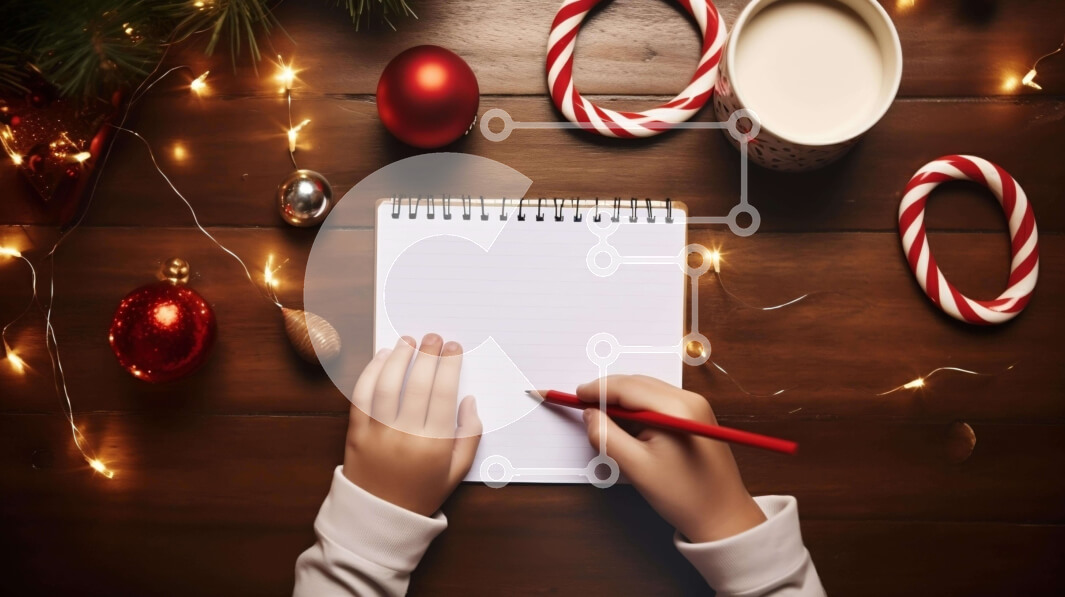 Intra Συλλεκτικό Ξύλινο Παζλ Plywood  4mm - Γράψιμο σε σημειωματάριο με χριστουγεννιάτικα στολίδια Σε Ξύλινο Κουτί - Διαστάσεις: 10x10 cm – 25 κομμάτια