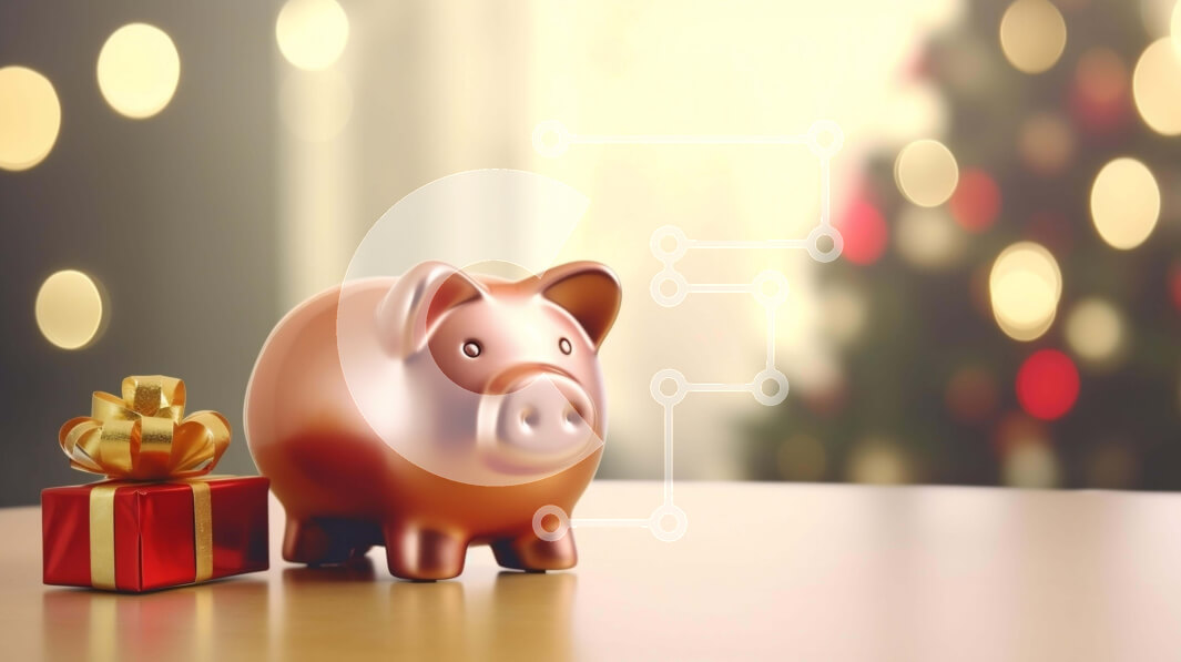 Intra Συλλεκτικό Ξύλινο Παζλ Plywood  4mm - Κουμπαράς με χριστουγεννιάτικο θέμα με κουτιά δώρων και δέντρο Σε Ξύλινο Κουτί - Διαστάσεις: 10x10 cm – 25 κομμάτια