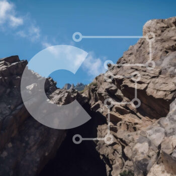 Intra Συλλεκτικό Ξύλινο Παζλ Plywood  4mm - Άνδρας που κάνει ποδήλατο μέσα από βραχώδες έδαφος με φόντο τον ουρανό Σε Ξύλινο Κουτί - Διαστάσεις Puzzle: 10x10 cm – 25 κομμάτια - Image 1