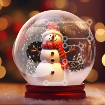 Intra Συλλεκτικό Ξύλινο Παζλ Plywood  4mm - Snow Globe με διακοσμητικό χιονάνθρωπο Σε Ξύλινο Κουτί - Διαστάσεις Puzzle: 10x10 cm – 25 κομμάτια - Image 1