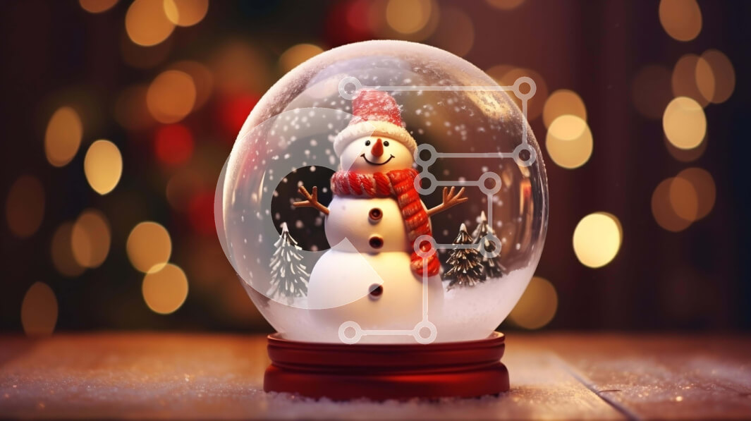 Intra Συλλεκτικό Ξύλινο Παζλ Plywood  4mm - Snow Globe με διακοσμητικό χιονάνθρωπο Σε Ξύλινο Κουτί - Διαστάσεις Puzzle: 10x10 cm – 25 κομμάτια