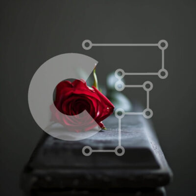 Intra Συλλεκτικό Ξύλινο Παζλ Plywood  4mm - Μονό κόκκινο τριαντάφυλλο στην ταφόπετρα Σε Ξύλινο Κουτί - Διαστάσεις: 10x10 cm – 25 κομμάτια - Image 1