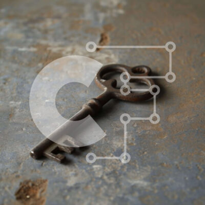 Intra Συλλεκτικό Ξύλινο Παζλ Plywood  4mm - Παλιομοδίτικο κλειδί σε τσιμεντένια επιφάνεια Σε Ξύλινο Κουτί - Διαστάσεις: 10x10 cm – 25 κομμάτια - Image 1