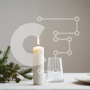 Intra Συλλεκτικό Ξύλινο Παζλ Plywood  4mm - Λευκό επιτραπέζιο με κηροπήγια και πεύκο Σε Ξύλινο Κουτί - Διαστάσεις Puzzle: 10x10 cm – 25 κομμάτια - Image 1