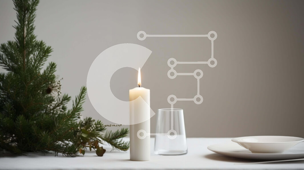 Intra Συλλεκτικό Ξύλινο Παζλ Plywood  4mm - Λευκό επιτραπέζιο με κηροπήγια και πεύκο Σε Ξύλινο Κουτί - Διαστάσεις Puzzle: 10x10 cm – 25 κομμάτια