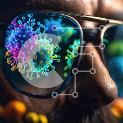 Intra Συλλεκτικό Ξύλινο Παζλ Plywood  4mm - Αντανάκλαση ιών στα γυαλιά ηλίου Σε Ξύλινο Κουτί - Διαστάσεις Puzzle: 10x10 cm – 25 κομμάτια - Image 1