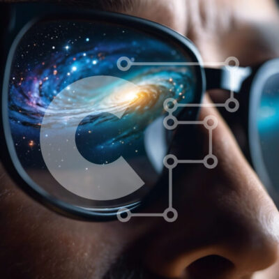 Intra Συλλεκτικό Ξύλινο Παζλ Plywood  4mm - Άνδρας που φοράει γυαλιά ηλίου με φακούς τον γαλαξία του Milky Way Σε Ξύλινο Κουτί - Διαστάσεις Puzzle: 10x10 cm – 25 κομμάτια - Image 1