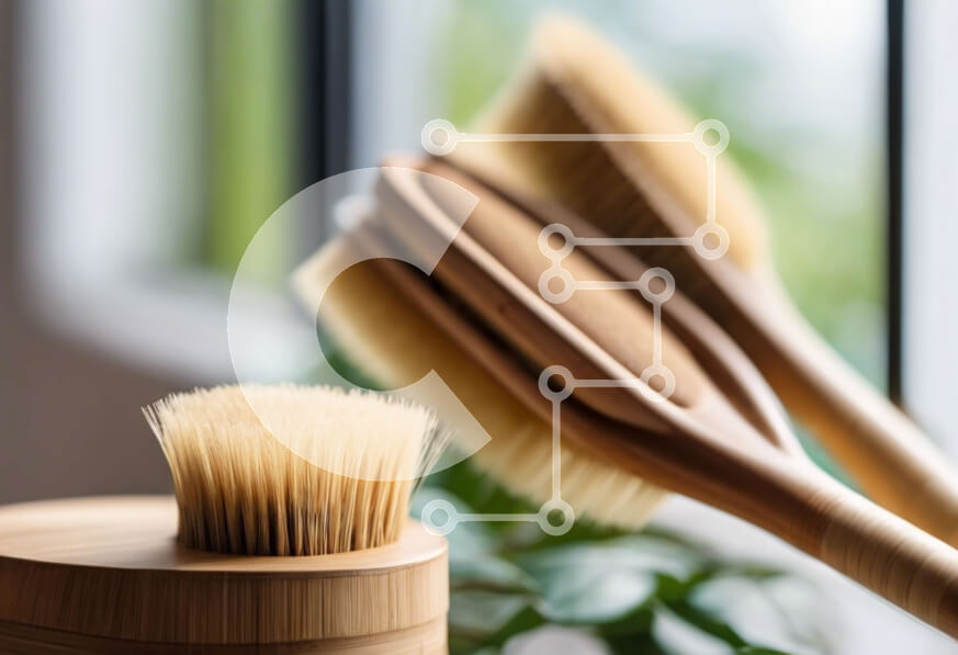 Intra Συλλεκτικό Ξύλινο Παζλ Plywood  4mm - Ξύλινες βούρτσες και φυτό σε γλάστρα στο παράθυρο Σε Ξύλινο Κουτί - Διαστάσεις: 10x10 cm – 25 κομμάτια - Image 1