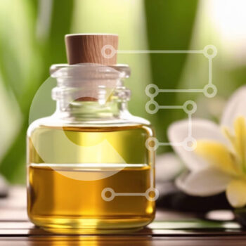 Intra Συλλεκτικό Ξύλινο Παζλ Plywood  4mm - Μπουκάλι αιθέριου ελαίου με λευκά λουλούδια Σε Ξύλινο Κουτί - Διαστάσεις Puzzle: 10x10 cm – 25 κομμάτια - Image 1