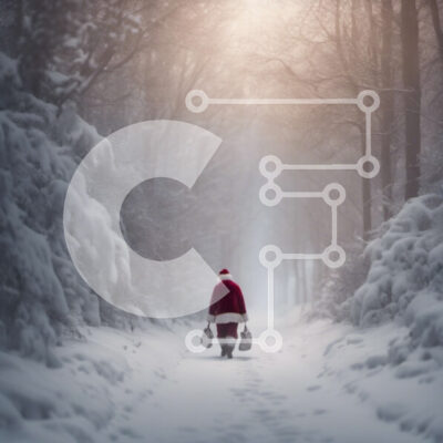 Intra Συλλεκτικό Ξύλινο Παζλ Plywood  4mm - Άγιος Βασίλης που περπατά στο χιονισμένο δάσος Σε Ξύλινο Κουτί - Διαστάσεις: 10x10 cm – 25 κομμάτια - Image 1