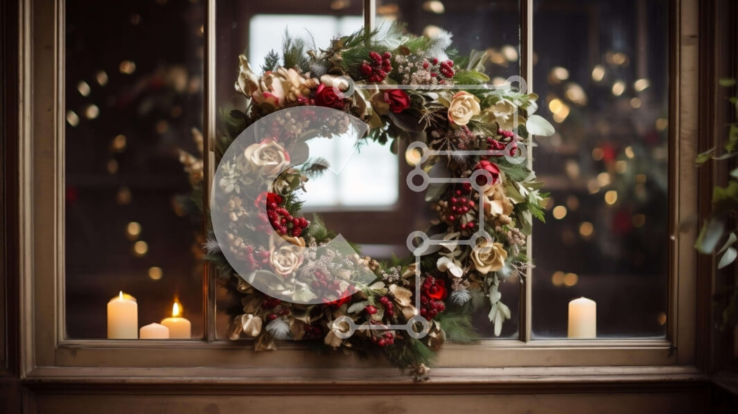 Intra Συλλεκτικό Ξύλινο Παζλ Plywood  4mm - Εορταστικό στεφάνι με κεριά για την εορταστική περίοδο Σε Ξύλινο Κουτί - Διαστάσεις: 10x10 cm – 25 κομμάτια