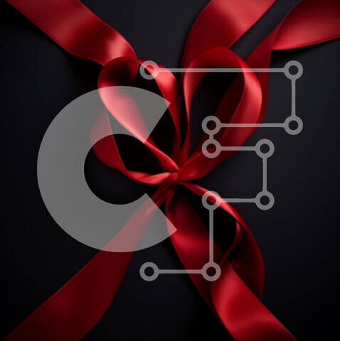 Intra Συλλεκτικό Ξύλινο Παζλ Plywood  4mm - Κόκκινη κορδέλα σε σχήμα καρδιάς σε μαύρο φόντο Σε Ξύλινο Κουτί - Διαστάσεις Puzzle: 10x10 cm – 25 κομμάτια - Image 1