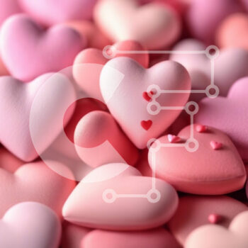 Intra Συλλεκτικό Ξύλινο Παζλ Plywood  4mm - Σωρός από ροζ παιχνίδια σε σχήμα καρδιάς για γιορτές Σε Ξύλινο Κουτί - Διαστάσεις Puzzle: 10x10 cm – 25 κομμάτια - Image 1