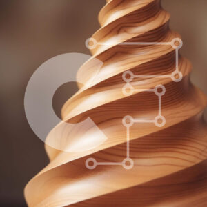 Intra Συλλεκτικό Ξύλινο Παζλ Plywood  4mm - Ξύλινο γλυπτό κώνου με καμπυλωτό σχέδιο Σε Ξύλινο Κουτί - Διαστάσεις Puzzle: 10x10 cm – 25 κομμάτια