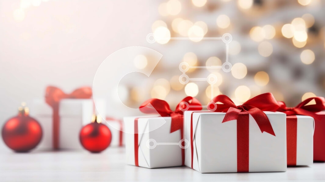 Intra Συλλεκτικό Ξύλινο Παζλ Plywood  4mm - Γιορτινά κόκκινα και λευκά κουτιά δώρων με φιόγκους Σε Ξύλινο Κουτί - Διαστάσεις: 10x10 cm – 25 κομμάτια