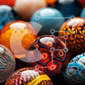 Intra Συλλεκτικό Ξύλινο Παζλ Plywood  4mm - Πολύχρωμα αυγά με στροβιλιζόμενα σχέδια σε κύκλο Σε Ξύλινο Κουτί - Διαστάσεις Puzzle: 10x10 cm – 25 κομμάτια - Image 1