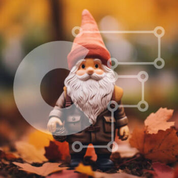 Intra Συλλεκτικό Ξύλινο Παζλ Plywood  4mm - Παιχνίδι gnome στα φθινοπωρινά φύλλα Σε Ξύλινο Κουτί - Διαστάσεις Puzzle: 10x10 cm – 25 κομμάτια - Image 1