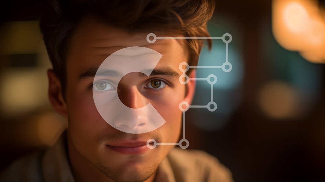 Intra Συλλεκτικό Ξύλινο Παζλ Plywood  4mm - Έντονο βλέμμα άντρα με ορθάνοιχτα μάτια Σε Ξύλινο Κουτί - Διαστάσεις Puzzle: 10x10 cm – 25 κομμάτια