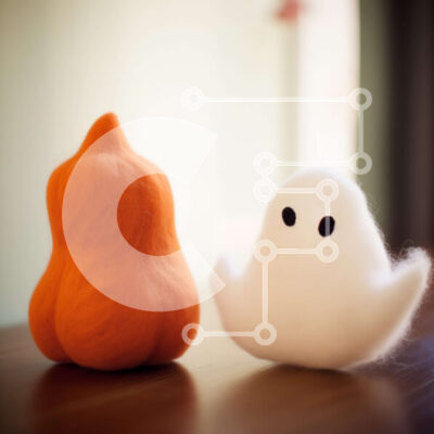 Intra Συλλεκτικό Ξύλινο Παζλ Plywood  4mm - Γεμιστά φάντασμα και κολοκύθα για αποκριάτικη διακόσμηση Σε Ξύλινο Κουτί - Διαστάσεις Puzzle: 10x10 cm – 25 κομμάτια - Image 1