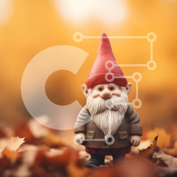 Intra Συλλεκτικό Ξύλινο Παζλ Plywood  4mm - Παιχνίδι gnome που στέκεται στα φθινοπωρινά φύλλα Σε Ξύλινο Κουτί - Διαστάσεις Puzzle: 10x10 cm – 25 κομμάτια - Image 1