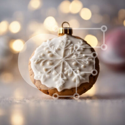 Intra Συλλεκτικό Ξύλινο Παζλ Plywood  4mm - Στολίδι νιφάδα χιονιού με γιορτινά φώτα και στολίδια Σε Ξύλινο Κουτί - Διαστάσεις: 10x10 cm – 25 κομμάτια - Image 1