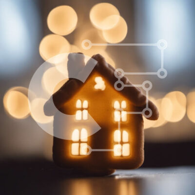 Intra Συλλεκτικό Ξύλινο Παζλ Plywood  4mm - Gingerbread House με φώτα Σε Ξύλινο Κουτί - Διαστάσεις: 10x10 cm – 25 κομμάτια - Image 1