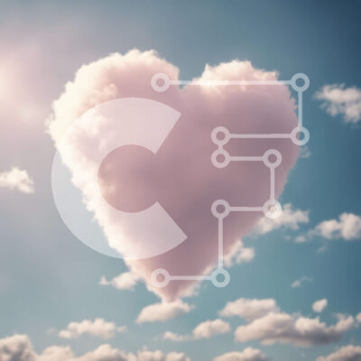 Intra Συλλεκτικό Ξύλινο Παζλ Plywood  4mm - Σύννεφο στον ουρανό σε σχήμα καρδιάς Σε Ξύλινο Κουτί - Διαστάσεις: 10x10 cm – 25 κομμάτια - Image 1