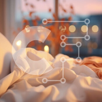 Intra Συλλεκτικό Ξύλινο Παζλ Plywood  4mm - Κρεβάτι με λευκό αναπαυτικό και θέα στην πόλη στο ηλιοβασίλεμα Σε Ξύλινο Κουτί - Διαστάσεις Puzzle: 10x10 cm – 25 κομμάτια - Image 1