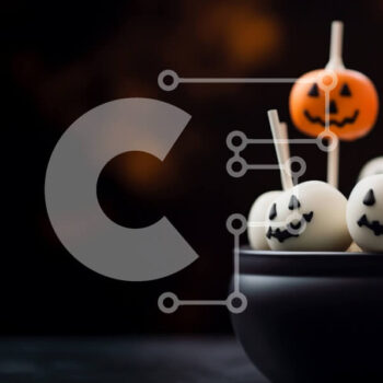 Intra Συλλεκτικό Ξύλινο Παζλ Plywood  4mm - Lollipops κολοκύθας με θέμα το Halloween σε μαύρο μπολ Σε Ξύλινο Κουτί - Διαστάσεις Puzzle: 10x10 cm – 25 κομμάτια - Image 1