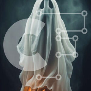 Intra Συλλεκτικό Ξύλινο Παζλ Plywood  4mm - Ghost on Pumpkin with Smoke - Halloween Spirit Σε Ξύλινο Κουτί - Διαστάσεις: 10x10 cm – 25 κομμάτια