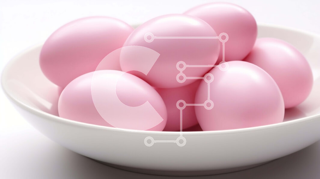 Intra Συλλεκτικό Ξύλινο Παζλ Plywood  4mm - Ροζ Πασχαλινά αυγά σε λευκό μπολ Σε Ξύλινο Κουτί - Διαστάσεις: 10x10 cm – 25 κομμάτια