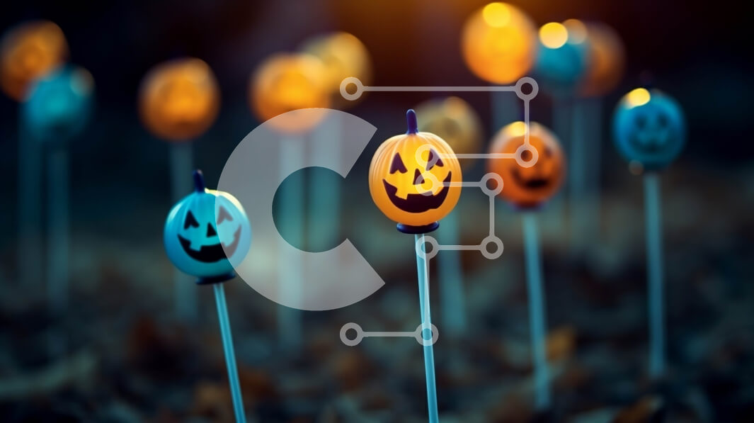 Intra Συλλεκτικό Ξύλινο Παζλ Plywood  4mm - Πολύχρωμα γλειφιτζούρια σε σχήμα κολοκύθας στο γρασίδι Σε Ξύλινο Κουτί - Διαστάσεις Puzzle: 10x10 cm – 25 κομμάτια